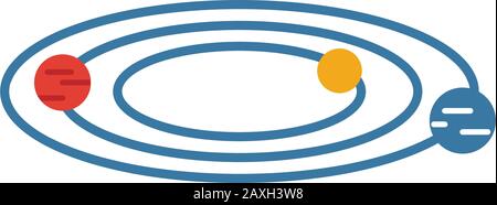 Symbol für Sonnensystem. Einfaches Element aus der Sammlung von Raumsymbolen. Creative Solar System Icon ui, ux, Apps, Software und Infografiken. Stock Vektor
