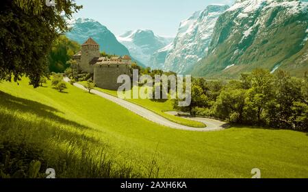 Königliches Schloss in Vaduz, Liechtenstein Stockfoto