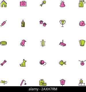 Bündel von Maskottchen und Zubehör Stock Vektor