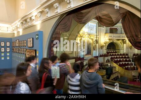 Torino, ITALIEN - Museum des Risorgimento, Abgeordnetenkammer des Subalpinen Parlaments, erbaut 1848. Stockfoto