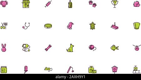 Bündel von Maskottchen und Zubehör Stock Vektor