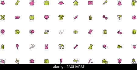 Bündel von Maskottchen und Zubehör Stock Vektor