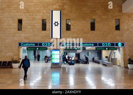 Zoll auf dem Flughafen Ben Gurion Stockfoto