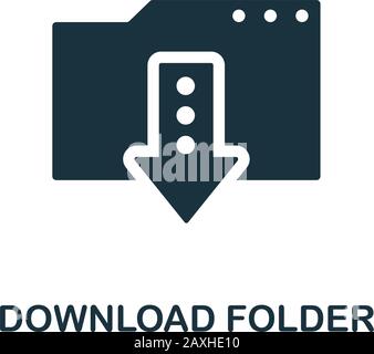 Ordnersymbol herunterladen. Einfaches Element aus der Datenorganisationensammlung. Symbol für gefüllte Download-Ordner für Vorlagen, Infografiken und mehr. Stock Vektor