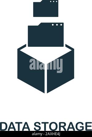 Symbol für Datenspeicherung. Einfaches Element aus der Datenorganisationensammlung. Symbol für gefüllte Datenspeicherung für Vorlagen, Infografiken und mehr. Stock Vektor