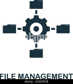 Dateiverwaltungssymbol. Einfaches Element aus der Datenorganisationensammlung. Symbol für gefüllte Dateiverwaltung für Vorlagen, Infografiken und mehr. Stock Vektor