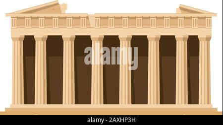 Parthenon (Athen, Griechenland). Isoliert auf weißer Hintergrundvektor-Abbildung. Stock Vektor