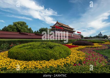 Peking, China - 29. September 2018: Platz des Himmlischen Friedens in Peking China. Stockfoto