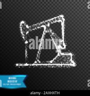 Ölpumpenbuchsen von Punkt und Linie. Lichteffekt. Vektordarstellung, isoliert auf transparentem Hintergrund Stock Vektor