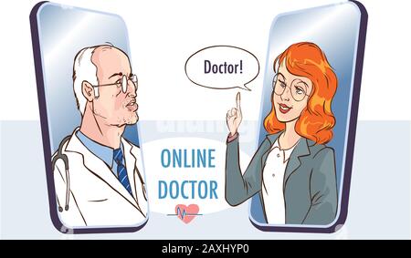 Online-Konzept zur Darstellung von vektoriellen Darstellungen im Gesundheitswesen Stock Vektor