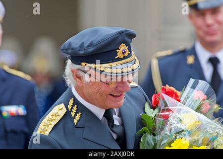 Stockholm, SCHWEDEN - 30. APRIL 2018: Die Feier des 72-jährigen Königs Carl XVI Gustaf im Königspalast. Stockfoto
