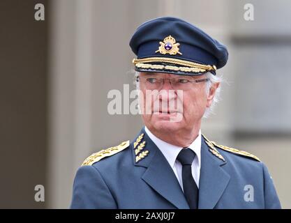 Stockholm, SCHWEDEN - 30. APRIL 2018: Die Feier des 72-jährigen Königs Carl XVI Gustaf im Königspalast. Stockfoto