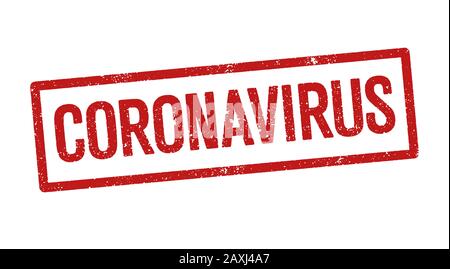 Vektordarstellung des Wortes Coronavirus im roten Farbstempel Stock Vektor