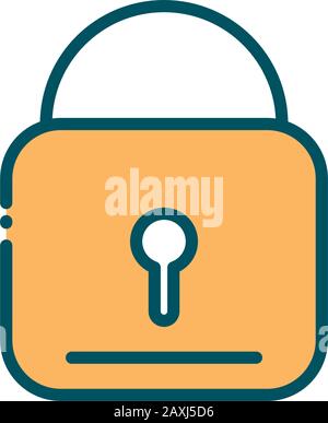 Vorhängeschloss Sicherheitsschutz Social Media Line und Fill Vector Illustration Stock Vektor