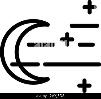 Vektorgrafiken für Nachtsymbole. Dünnes Linienschild. Isolierte Darstellung des Kontursymbols Stock Vektor
