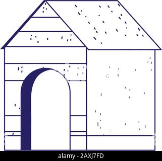 Holzhaus für Hunde Vektorgrafiken lineales Design Stock Vektor