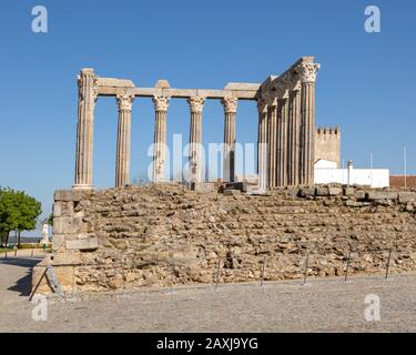 Templo Romano, römischer Tempel, ruinsTempel von Dianan, Evora, Portugal Stockfoto