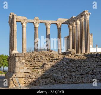 Templo Romano, römischer Tempel, ruinsTempel von Dianan, Evora, Portugal Stockfoto