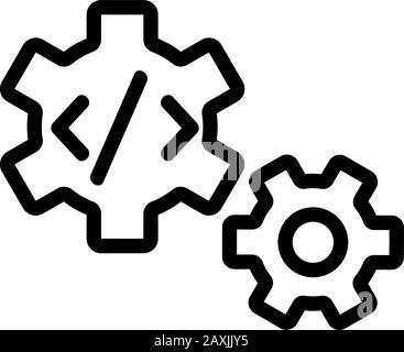 Codeprogrammierung - Symbolvektor. Isolierte Darstellung des Kontursymbols Stock Vektor