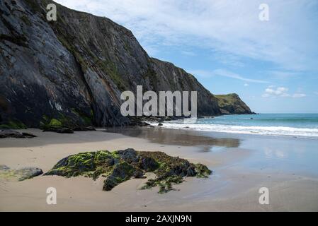 Traeth Llyfn Strand in der Nähe von Abereiddy, Pembrokeshire, Wales. Stockfoto