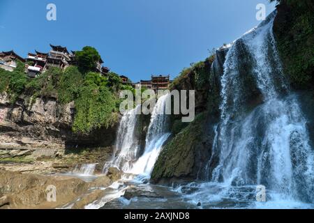 Das Furongzhen Wasser in Hunan China Stockfoto