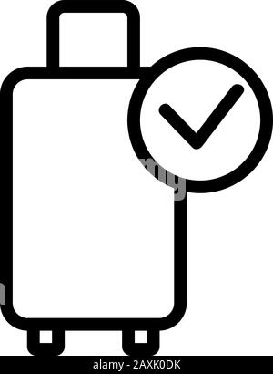 Vektorgrafiken für Gepäck. Isolierte Darstellung des Kontursymbols Stock Vektor