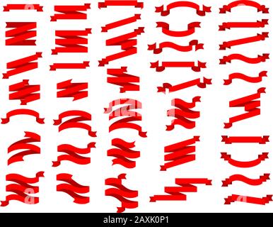 Satz roter Bandbanner Stock Vektor