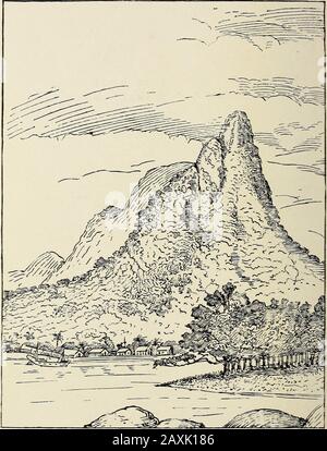 Journal of the Straits Branch der Royal Asiatic Society. Karte von San tu son AND NEIGHBORHOOD. Eine Geschichte von Santubong, einer Insel vor der Küste von Sarawak. Von Haeold H. Eveeett und John Hewitt. Die Insel, die Gegenstand dieses Papiers ist, ist seit vielen Jahren den in Sarawak ansässigen Europäern bekannt, da sie ihnen den einzigen Badeort mit unerreichter Reichweite von Kuching, der Hauptstadt von Sarawak, bietet. Während der neue Kämpfer mit dem Dampfer von Singapur aus dem Land nähert, ist der Berg Santubong eines der ersten Wahrzeichen, das diese Aufmerksamkeit erregt: Er präsentiert einen imposanten Wald, der mit einem Weihnachtsfest bedeckt ist Stockfoto