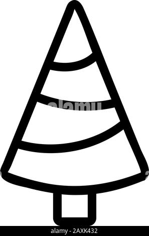 Der Symbolvektor des Weihnachtsbaums. Isolierte Darstellung des Kontursymbols Stock Vektor