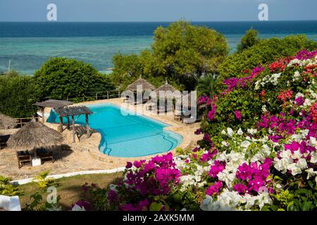 Das Manta Resort, Schwimmbad, Pemba Island, Sansibar-Archipel, Tansania Stockfoto