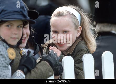 Zara Phillips bei Den Windsor Horse Trials, England April 1988 Stockfoto