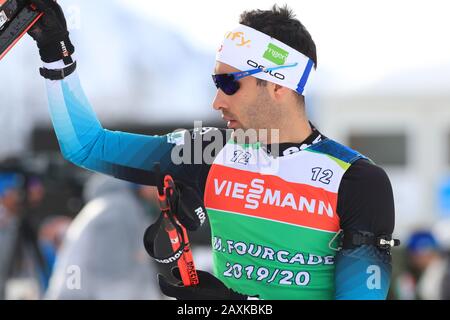 Antholz, Antholz, Italien. Februar 2020. - IBU-Biathlon-Weltmeisterschaften 2020 - Antholz, Italien am 11.02.2020, Martin Fourcade (FRA) im Einsatz Credit: European Sports Photographic Agency/Alamy Live News Stockfoto