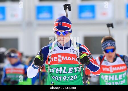 Antholz, Antholz, Italien. Februar 2020. - IBU-Biathlon-Weltmeisterschaften 2020 - Antholz, Italien am 11.02.2020, Vinny-Brunnen (GBR) im Einsatz Credit: European Sports Photographic Agency/Alamy Live News Stockfoto