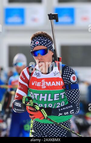 Antholz, Antholz, Italien. Februar 2020. - IBU-Biathlon-Weltmeisterschaften 2020 - Antholz, Italien am 11.02.2020, Jake Brown (USA) im Einsatz Credit: European Sports Photographic Agency/Alamy Live News Stockfoto