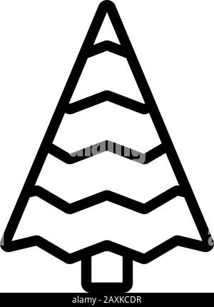 Der Symbolvektor des Weihnachtsbaums. Isolierte Darstellung des Kontursymbols Stock Vektor