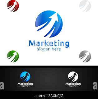 Symbol Für Logo-Design-Vorlage Für Marketing Financial Advisors Stock Vektor