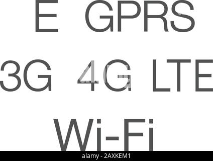 Symbol 4G, 3G, EDGE, gprs und wifi. Alte und neue Mobilkommunikationstechnologie und Smartphone-Netzwerksymbole für Website, ui, mobile App, Banner Stock Vektor