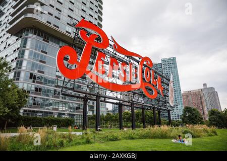 Pepsi Cola Schild auf Long Island, New York Stockfoto