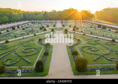 Frankreich, Indre et Loire-Tal, das von der UNESCO zum Weltkulturerbe erklärt wurde, Chenonceaux, Chateau de Chenonceau Park and Gardens, der Jardin de Diane de P Stockfoto