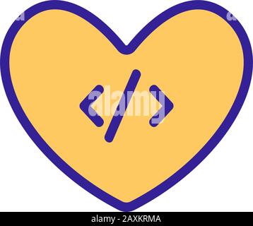 Codeprogrammierung - Symbolvektor. Dünnes Linienschild. Isolierte Darstellung des Kontursymbols Stock Vektor