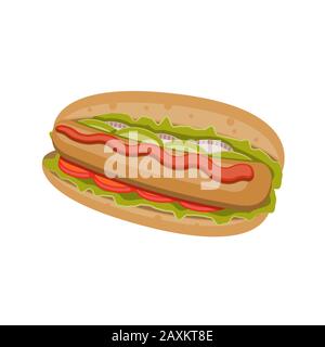 Symbol für Hot Dog auf einem weißen, isolierten Hintergrund. Vektorbild Stock Vektor