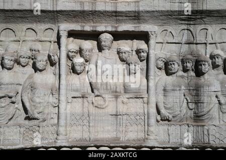 Türkei. Istanbul. Theodosius Obelisk. Sockel. Kaiser mit Siegerpreis. 4. C Hippodrom. Stockfoto