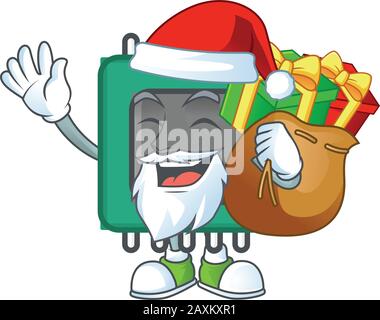 Santa RAM Cartoon Design mit einem Sack von Geschenken Stock Vektor