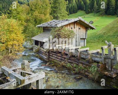 Obernberg am Brenner, Mühle, Seebach, Tyrol, Österreich Stockfoto