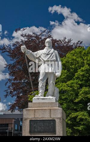 Robert Falcon Scott Statue, von Kathleen Scott, 1917, in Christchurch, South Island, Neuseeland geschaffen Stockfoto