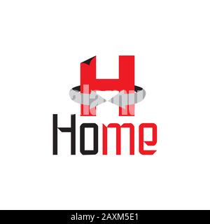 Buchstabe h Grundkreispfeile 3d-Logo Stock Vektor