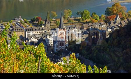 Kirche St. Peter in Bacharach am Rhein, Rheinland-Pfalz, Deutschland Stockfoto