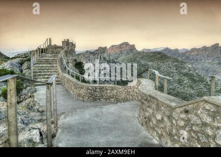 Mirador Es Colomer mit Blick auf Cap Formentor, Serra de Tramuntana, Mallorca, Balearen, Spanien Stockfoto