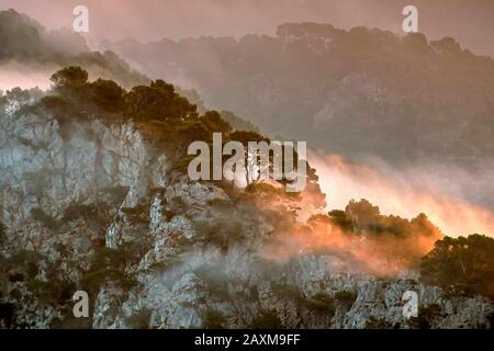 Morgenstimmung in Cap Formentor, Serra de Tramuntana, Mallorca, Balearen, Spanien Stockfoto