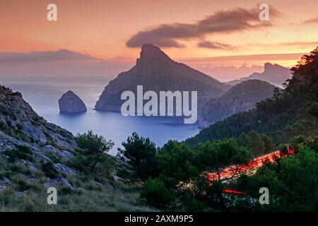 Mirador Es Colomer mit Blick auf Cap Formentor, Serra de Tramuntana, Mallorca, Balearen, Spanien Stockfoto